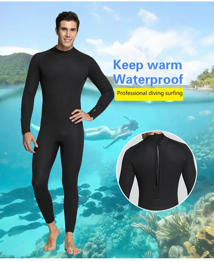 Myle мужские Гидрокостюмы 5 мм неопрен водолазный костюм полная Мужская одежда для мокрого плавания и одежда для серфинга черная