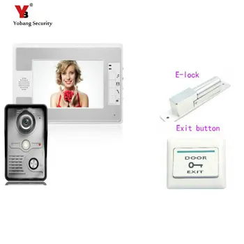 

Yobang Security 7 Inch Video Doorbell Phone Video intercom Kit 1-camera 1-monitor Night Vision Video Doorbell with Electric lock