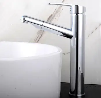 

Kitchen & bathroom Faucet Deck mounted chrome polished finish basin mixer tap hot and cold water single handle taps accessories