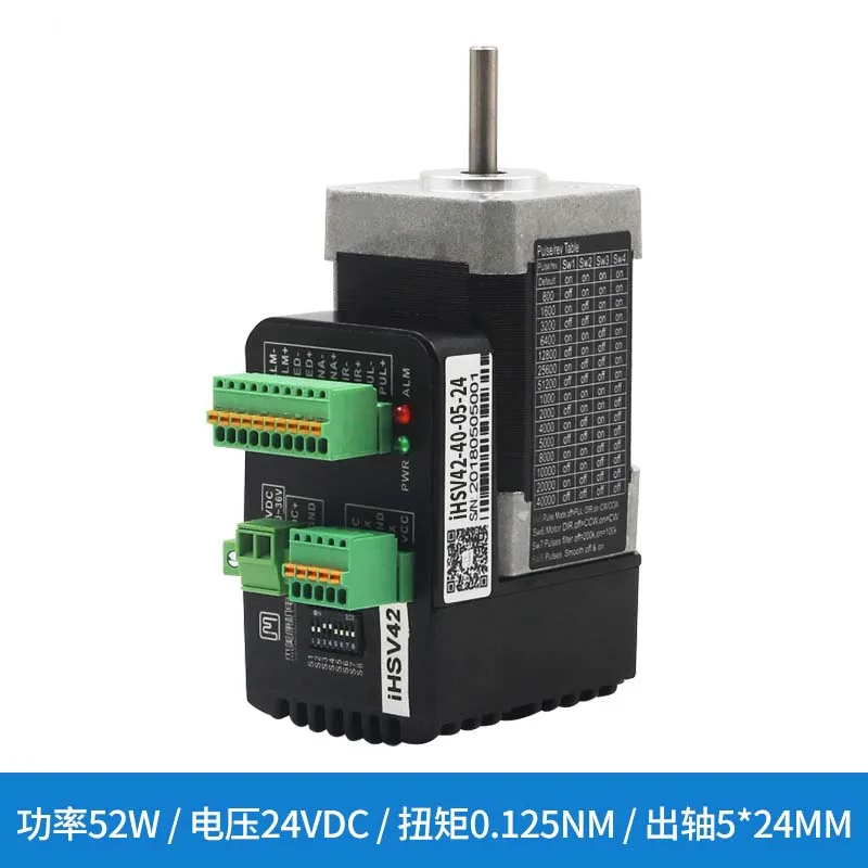 Nueva 50 W integrado AC servo motor NEMA 17 iHSV42-40-05-24 Eje 5mm Trabajo 24VDC salida 1.5NM par máximo 1000 líneas encoder motor Nueva 50 W integrado AC servo motor NEMA 17 iHSV42-40-05-24 Eje 5mm Trabajo 24VDC salida 1.5NM par máximo 1000 líneas encoder motor