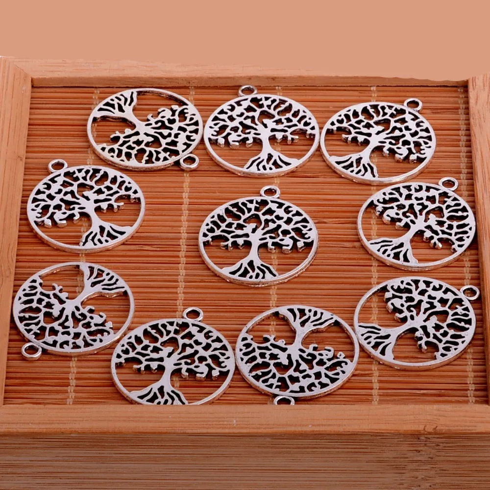 

10PCs Lot Charms Wholesale Tree Of Life Charms Pendants Crafts Jewellery Making Necklace Bracelet Silver Tree Crafts