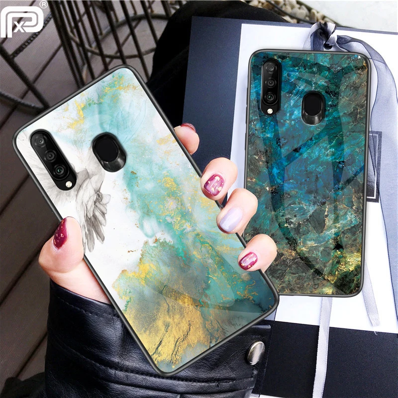 

For Samsung Galaxy M30 Case Marble Pattern Smooth Tempered Glass Back Cover For Samsung Galaxy M30 Glossy Phone Case Fundas