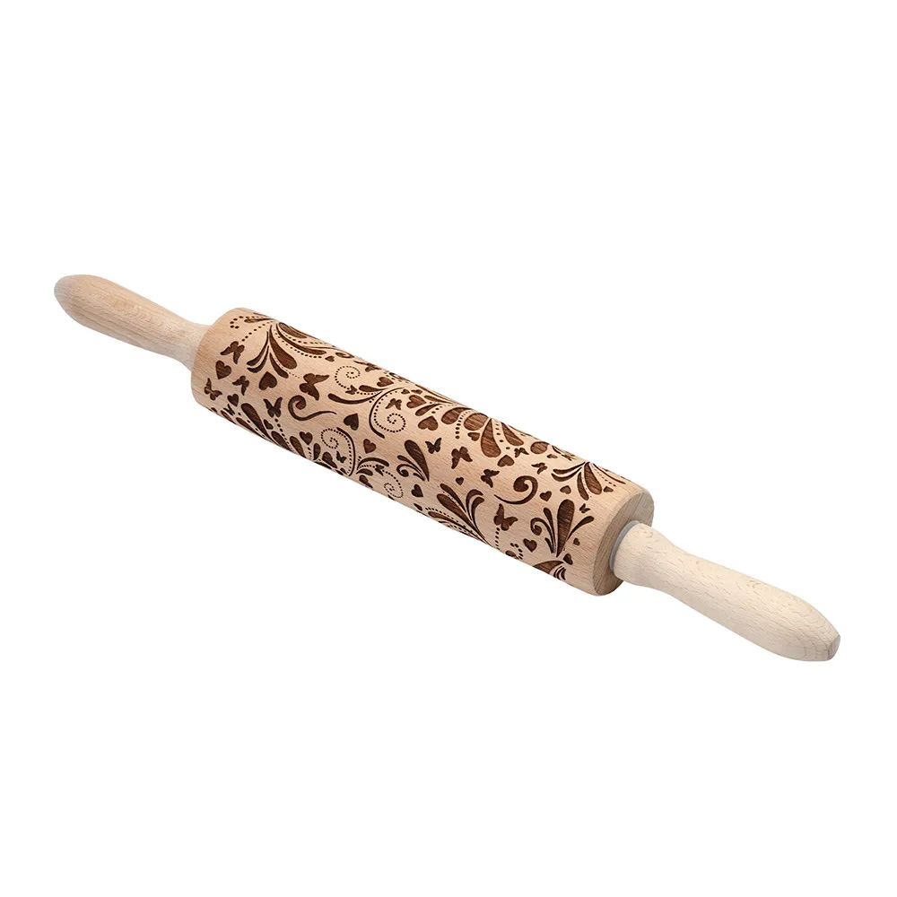 Kitchen Wooden Rolling Pin Engraved Carved Embossed Wood Kitchen Wooden Rolling Pin Engraved Carved Embossed Wood