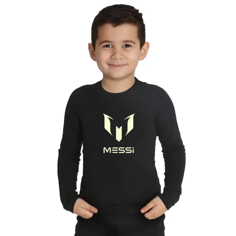 LYTLM/неоновая одежда в стиле стимпанк для маленьких мальчиков футболка с Лионелем Месси осенняя одежда для детей Детские футболки с длинными рукавами для девочек топы для девочек