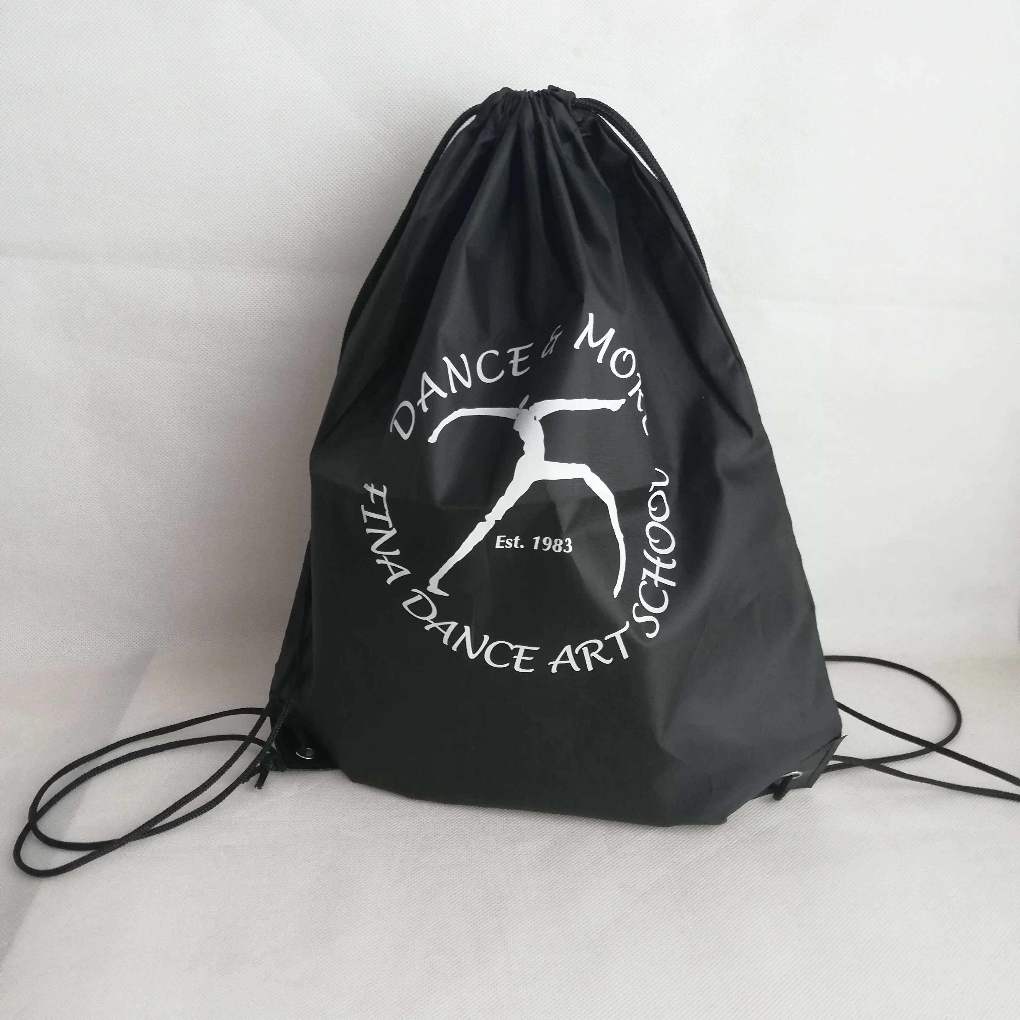 500pcs lot Nylon Drawstring Backpack Custom Your Logo for a Promotional Give Away Outdoor Sports 210D