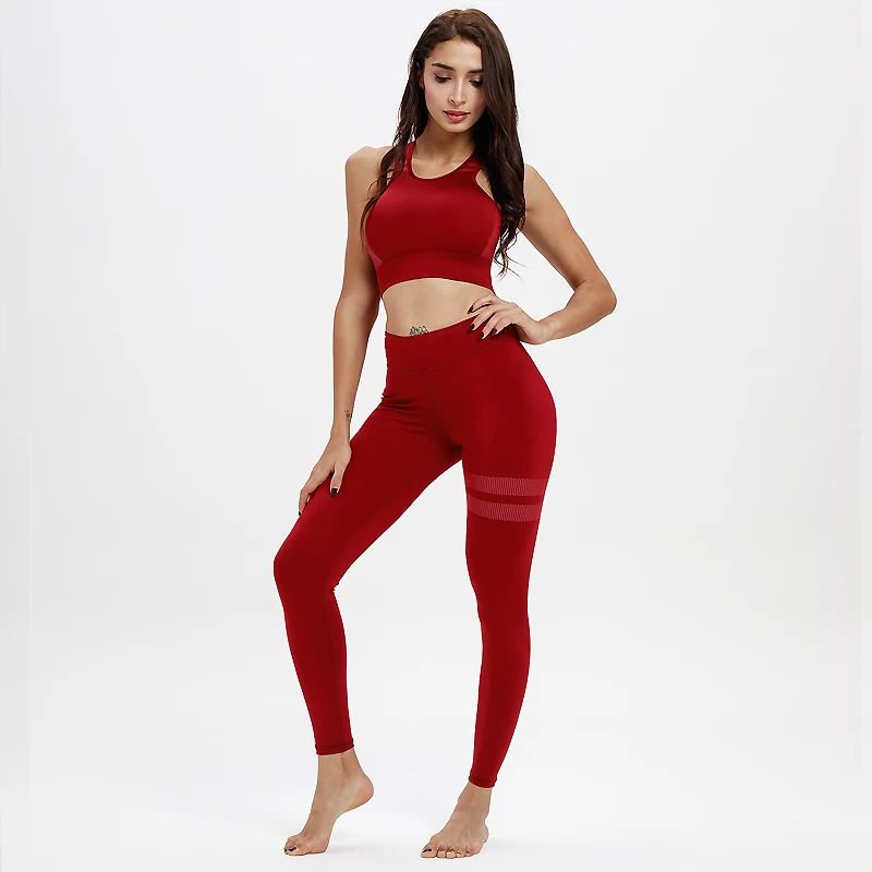 

Women Sport Gym Yoga 2 Pcs Vest Bra Sports Legging Pants Ladies Outfit Wear Set