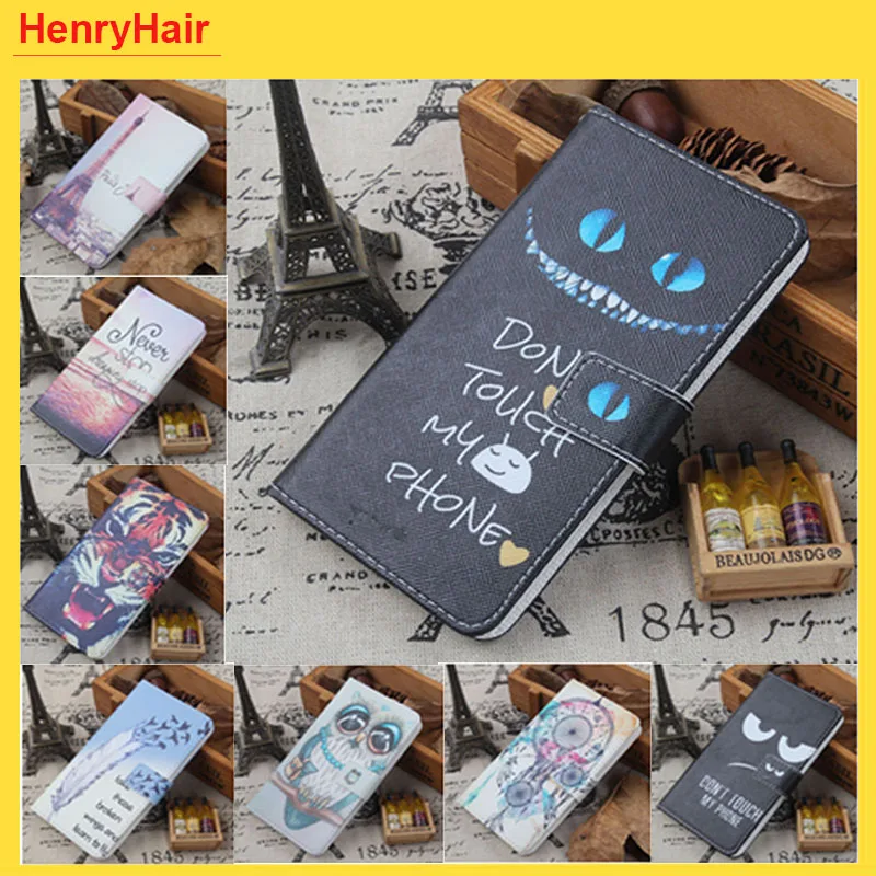 

Fashion 11 Colors Cartoon Painting PU Leather Magnetic clasp Wallet Cover For For FinePower C1 Case