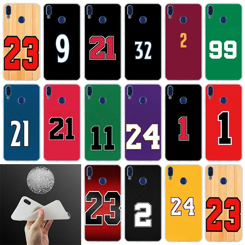 

Cover Phone Case Funny basketball number design For Huawei Honor 10i 9i Lite 8a 8x max 8c 7x 7a pro 6x V20 Paly Soft