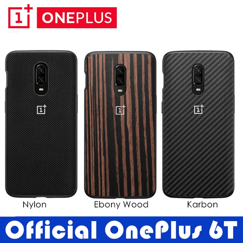 For Oneplus 6t Bumper Case Original Official Ebony Wood Nylon