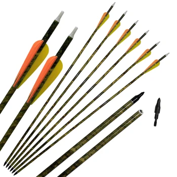 

6 pieces camo shaft archery pure carbon arrow 31inch carbon shaft practicing and competition arrow
