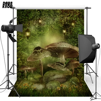 

DAWNKNOW Alice in Wonderland Mushroom Vinyl Photography Background Fairy Tale Polyester Backdrop For Children Photo Studio F1753
