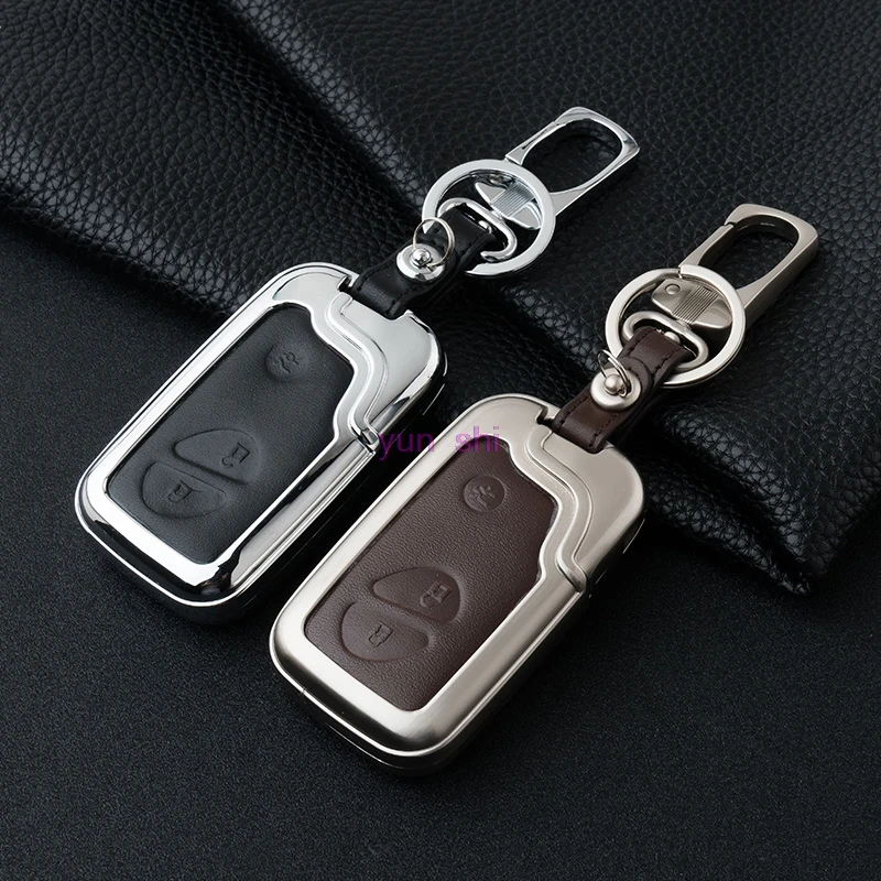 High-grade Zinc alloy Leather Car Key Case Key Bag For Lexus RX LS LX GX GT Start Stop Engine System Key Chain Car Covers