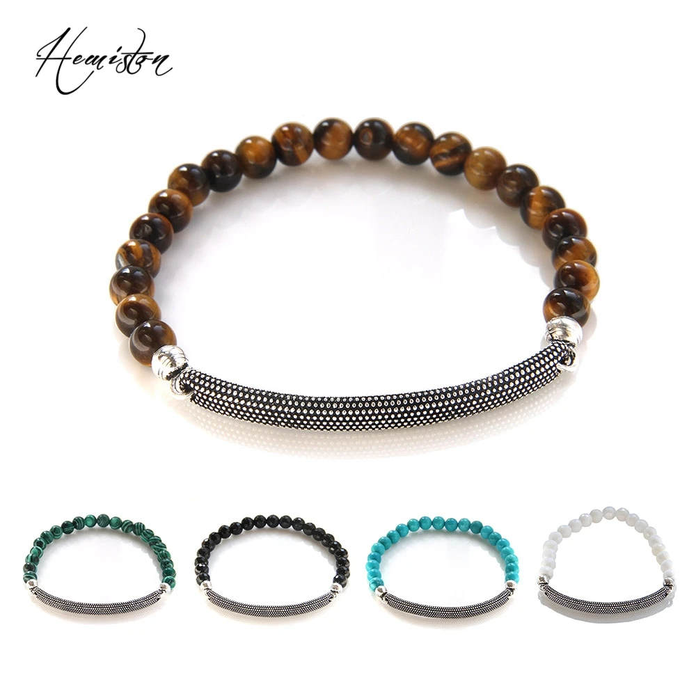 

Thomas Style Tiger Eye, Malachite, Black Onyx Beads Bridge Bracelet, Fashion Jewelry Gift Women Men TS B594