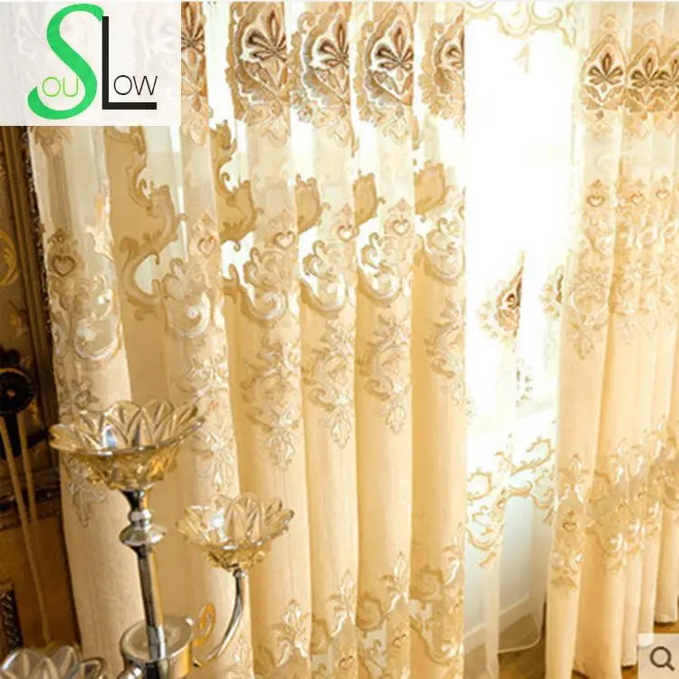 

Slow Soul White High End European Chenille Curtain Embroidered Curtains Cortinas Tulle For Living Room Bedroom Kitchen Roman