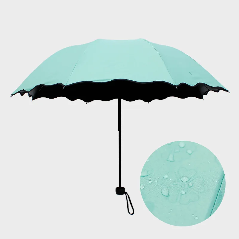 1pcs Outdoor Sunny and Rainy Umbrella Creative Meet Water See Flower