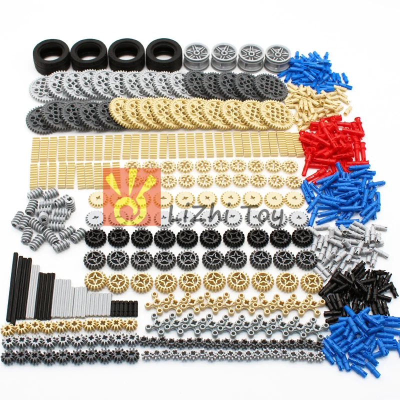 

Blocks Technic Parts Gear Rack Cross Axle Accessory Car Tires Set Robot Connector Toy MOC LegoING Bulk Building Bricks 638PCS