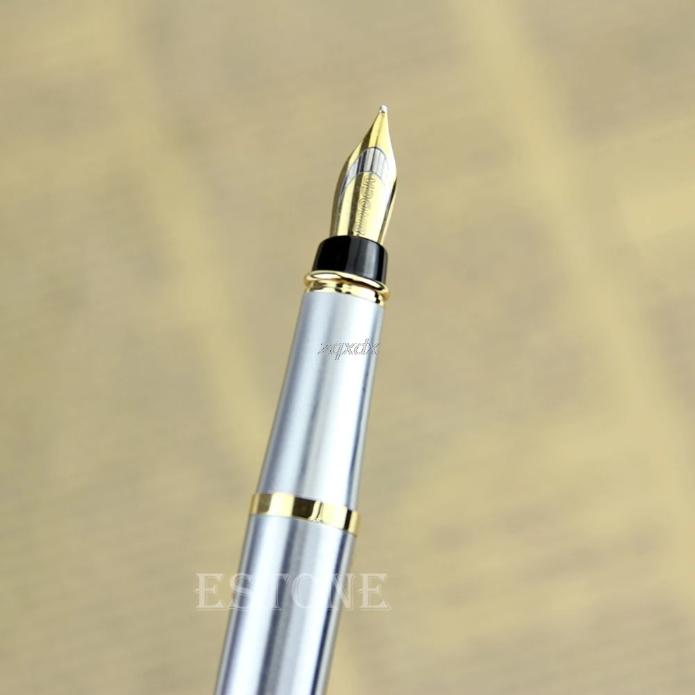 Baoer 801 Stainless Steel Metal Medium Nib Fountain Pen WritingStudent Office