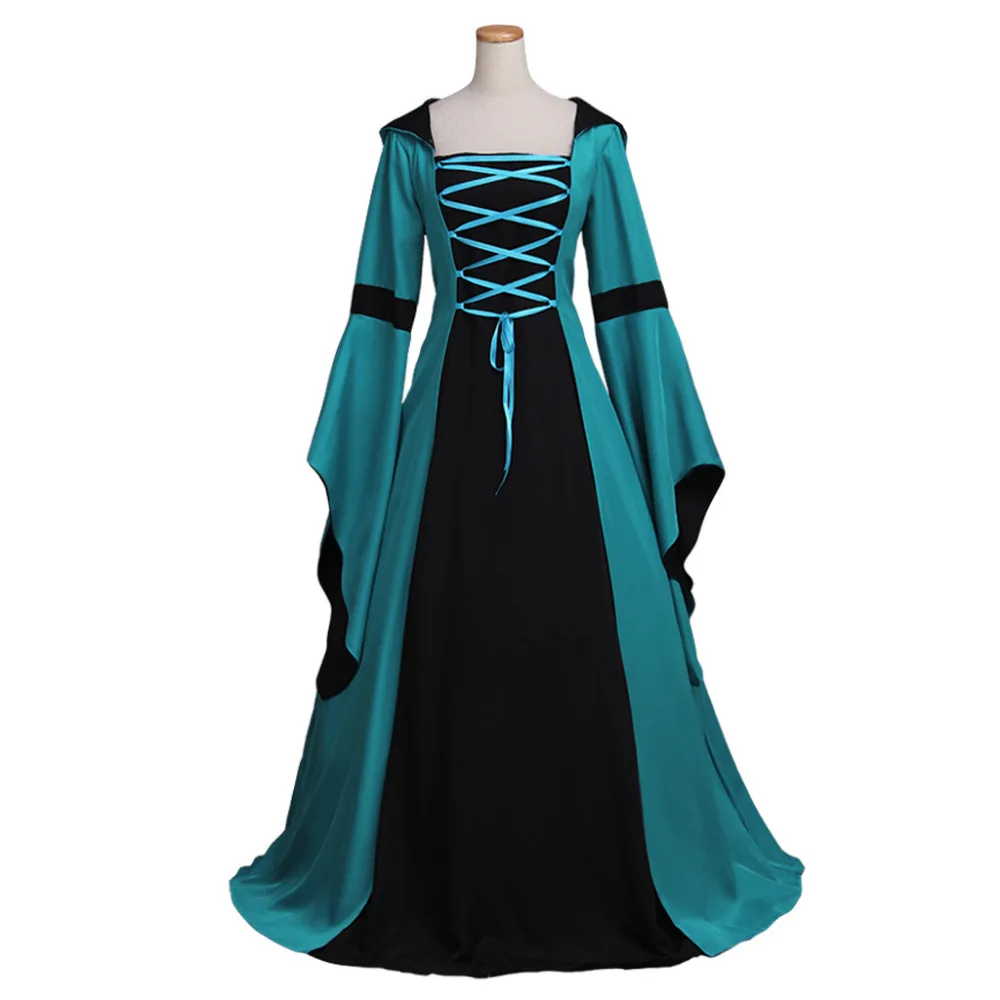 

Gothic Medieval Dress Victorian Elizabeth Hooded Dress Cosplay Costume Carnival Party Dress Custom Made