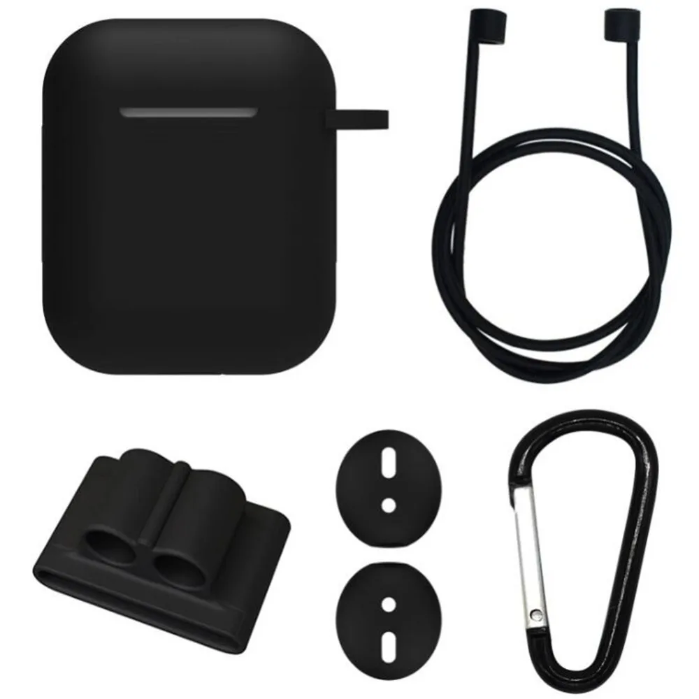 

Silicone Protective Cover Set Combination Wireless Earphone Anti-Lost Rope Silicone Earplugs Sleeve For Air Pods Accessories