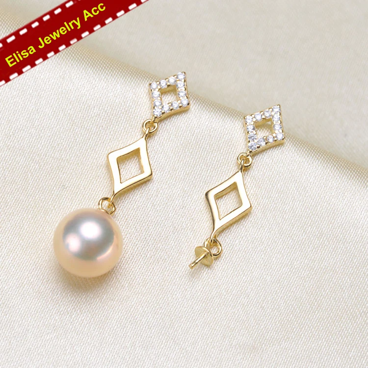 S925 Sterilng Silver Drop Pearl Earrings Women DIY