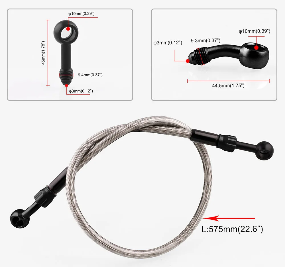 

Motorcycle Dirt Bike Braided Steel Hydraulic Reinforce Brake line Clutch Oil Hose line Tube Pipe