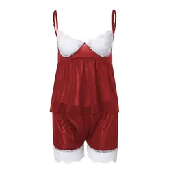 JAYCOSIN Baby Doll сексуальное женское белье для сна Ночная сорочка на бретельках с кружевной отделкой Атласный топ пижамный комплект Горячая