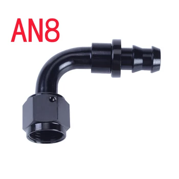 

8 AN AN-8 Oil Cooler Aluminum 90 Degree Push-on Oil / Fuel Fitting Adapter High Quality AN 8 Reusable Hose End Fitting Adaptor