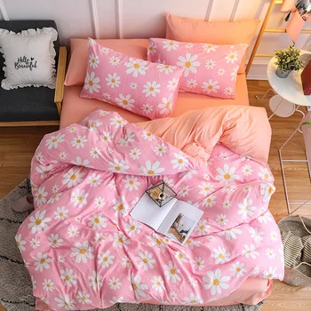 

Pink Flower Pattern Duvet Cover Bedding Set Adult Child Soft Bed Linen Quilt Comforter Pillow Case Single Queen King Size24