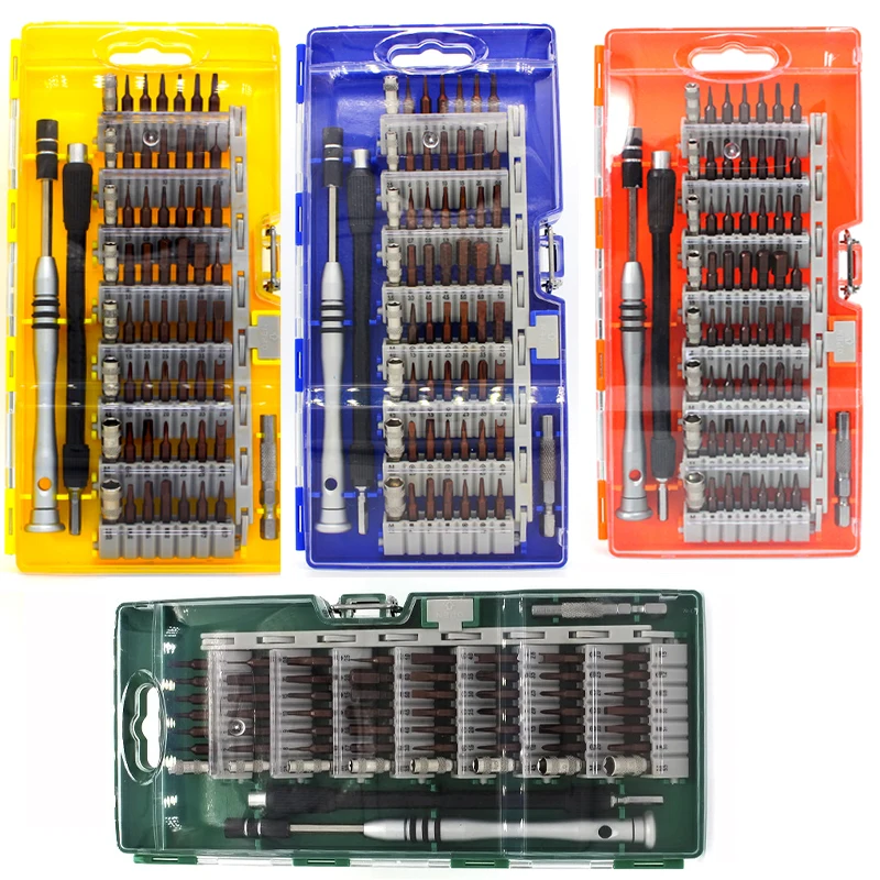6100 желтые Профессиональные портативные аппаратные инструменты набор отверток, 60 в 1 Набор отверток многофункциональный комплект PC очки ноутбук камера