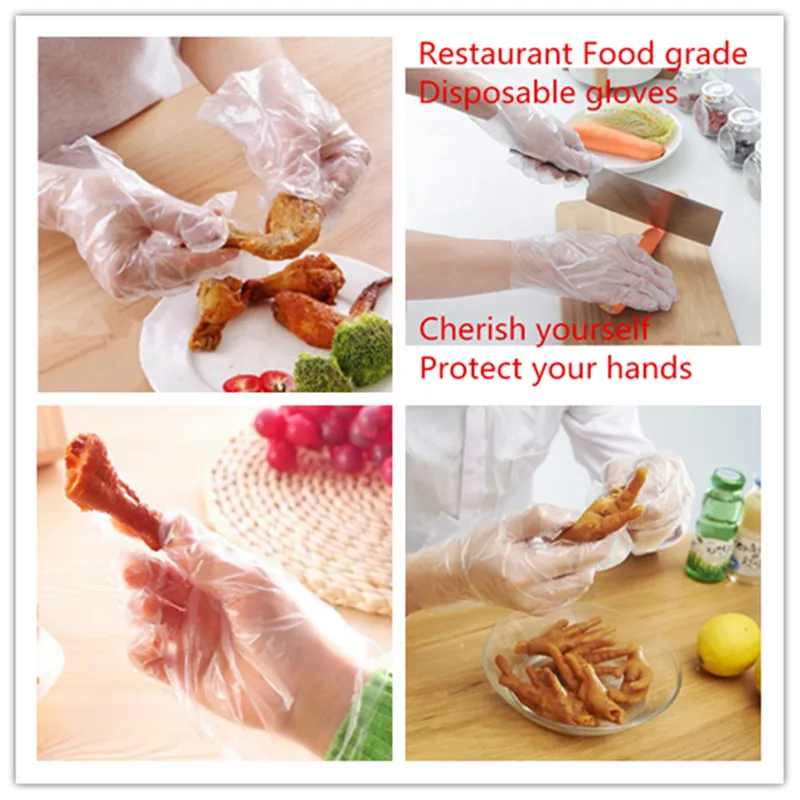 

95Pcs High Quality Disposable Gloves Food Service Hand Protection Transparent Beauty Household Cleaning Kitchen Necessary Dispos