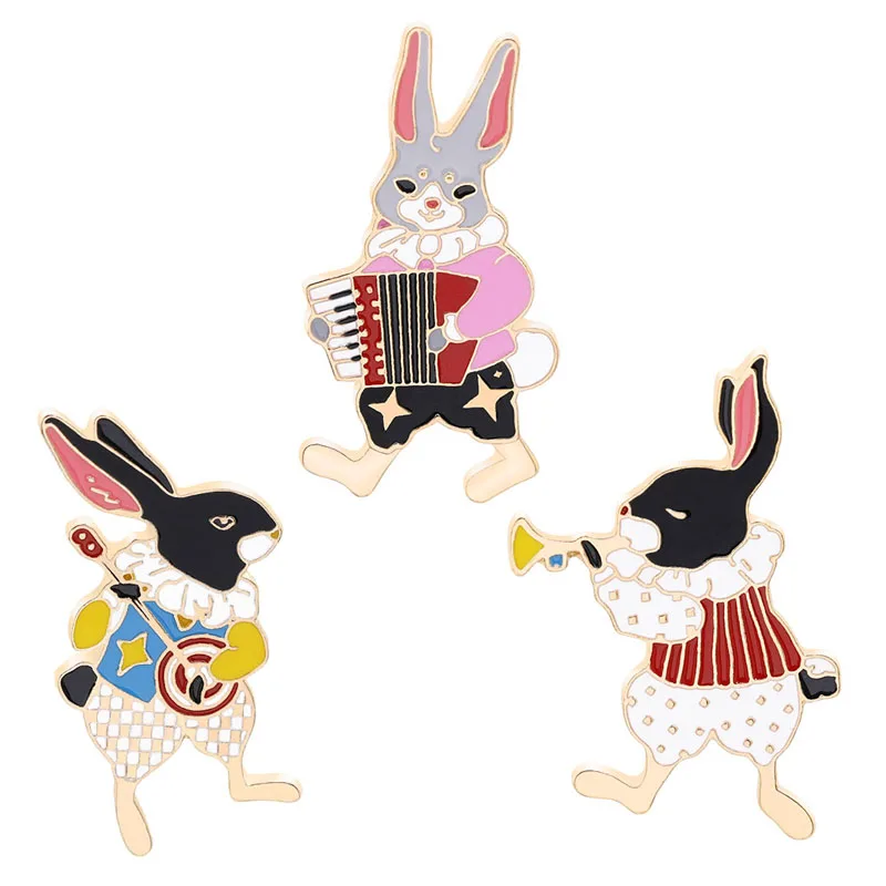 

Pins and brooches Musician banjo/accordion/trumpet rabbit pin Bunny pins Rabbit jewelry Cute kawaii gifts