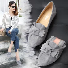 2019 spring new wild bow soft bottom evening flat four seasons shoes single shoes