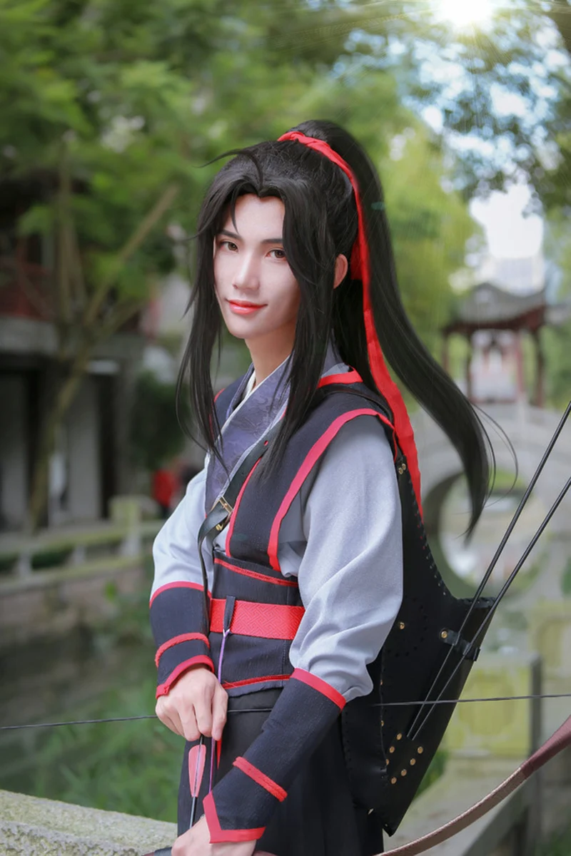 Eraspooky Mo Dao Zu Shi Косплей Wei Wuxian молодой гроссмейстер демонического культивирования костюм для мужчин аниме Wei wuxian парик обувь флейта