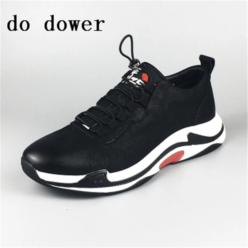 

Spring New Hot Men Casual Shoes Luxury Trainers Tide Summer Male Genuine Leather Critical Crack Shoes Lace-up Platform Sneakers