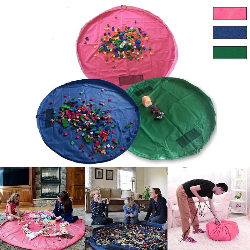

Large Portable Kids Toy Organizer Storage Bag Play Mat For Lego Rug Box