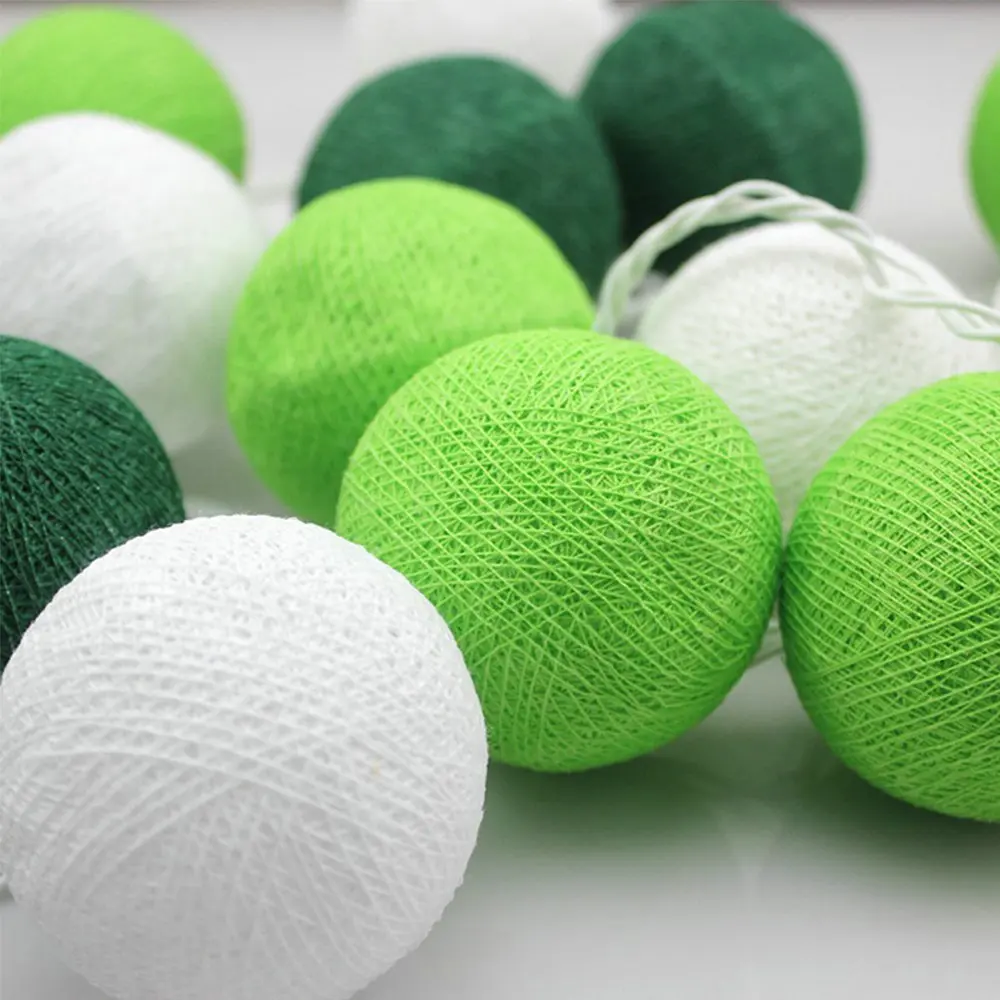 Гирлянда с зелеными хлопковыми шариками 3 м 20 шт.|cotton ball light|cotton light ledballs cotton |