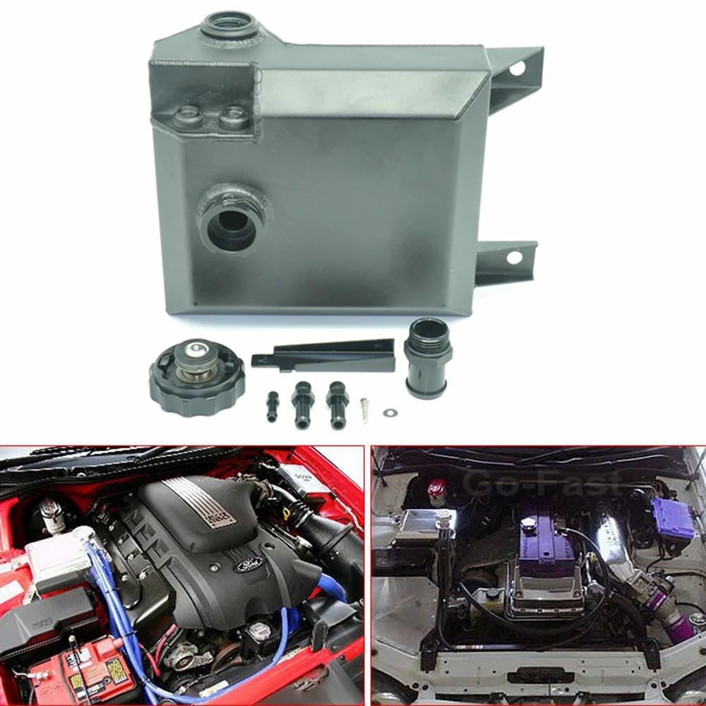 JK BLACK ALUMINUM BA BF FALCON ALLOY RADIATOR OVERFLOW EXPANSION