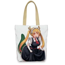 Japón Anime Chi no Kobayashi-san Maid Cosplay Dragón Bolso Tooru Bolso de Lona Mujeres Niñas Mano Totalizador de Las Compras bolsas