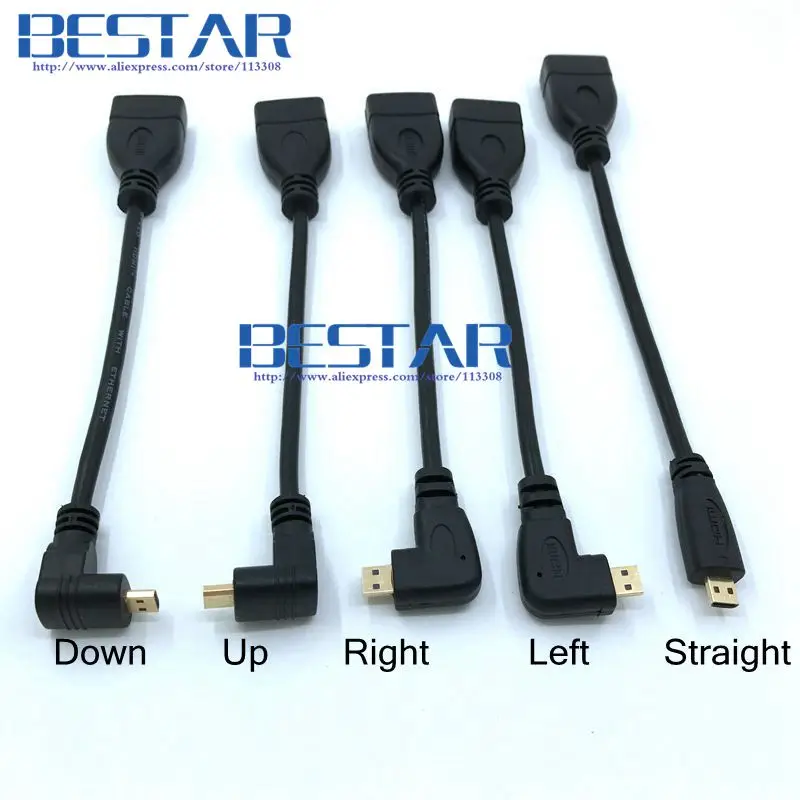 Up Down Right Left Angled Micro HDMI to HDMI Male to Female adapter connector 10cm for HDTV Type D hdmi micro hdmi cable angle Up Down Right Left Angled Micro HDMI to HDMI Male to Female adapter connector 10cm for HDTV Type D hdmi micro hdmi cable angle
