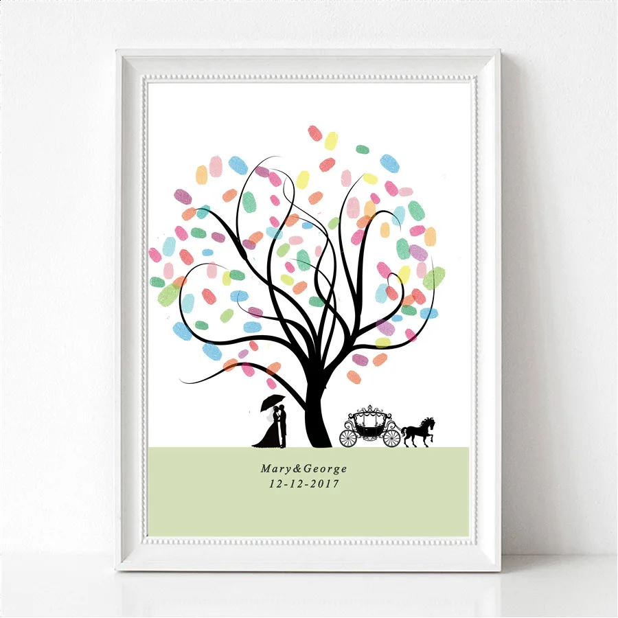 New Personality Customized Diy Canvas Wedding Fingerprint Signature