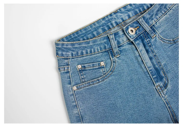 Denim shorts women Europe and the United States trade volume trim pants spring and summer women's new high-waist jeans hem (19)