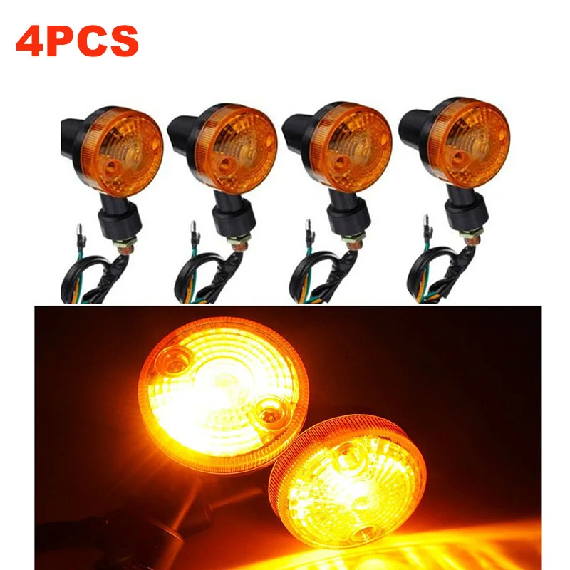 4pcs/Set 12V Motorcycle Bike Amber Turn Signal Indicator Lamp LED