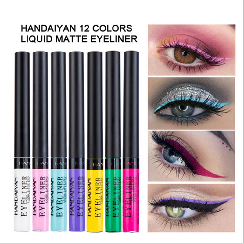 

HANDAIYAN 12 Colors Waterproof Liquid Eyeliner Make up Matte Lasting Eye Liner Pencil Pen Makeup Tools for Eyeshadow