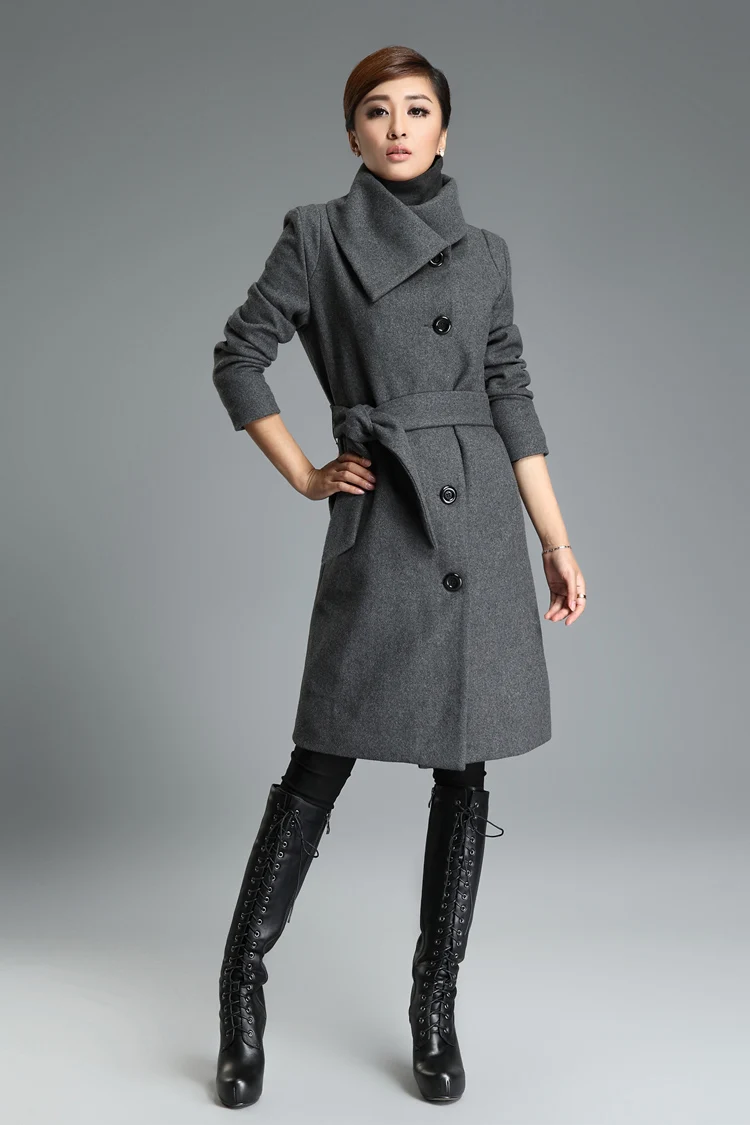 

2019 cashmere coat large size Slim lace jacket