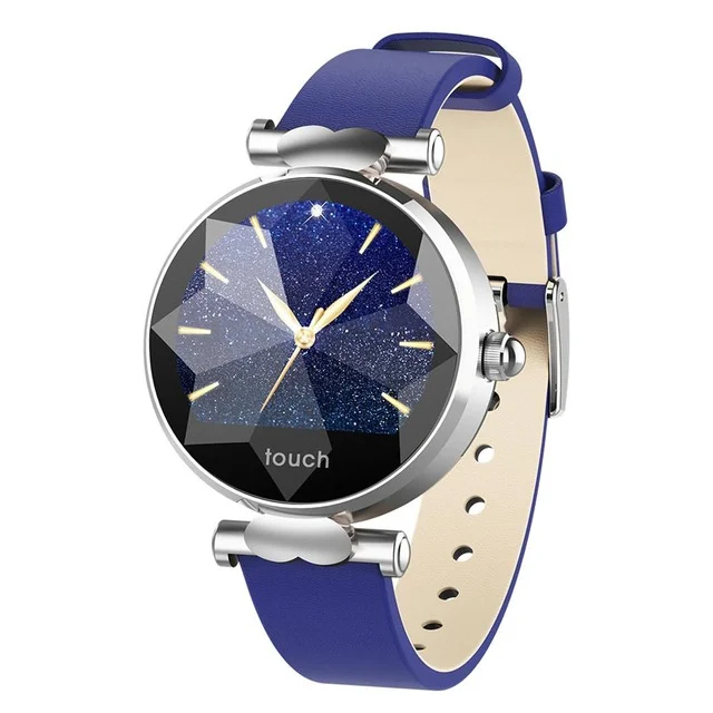 silver-bule leather band