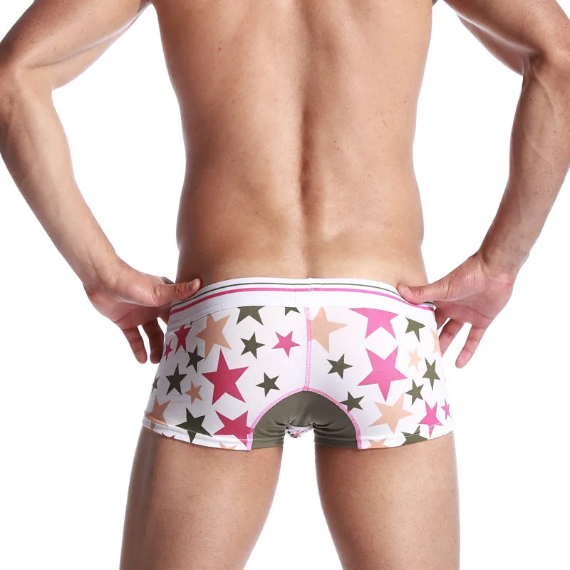 Продажа Seobean Мужская Хлопок Боксеры Красочные Звезда Печати Мужской Underwear Моды
