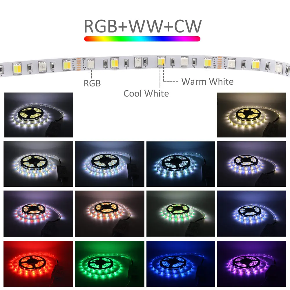 Rgb Rgbw Controlador Cct Rgbcct 12 v 24 v 5 em 1 Rgbww Tira Conduzida Luz Controlador Wi-fi sem Fio rf Controle Remoto 2.4g Toque 16 Cheap Controladores RGB