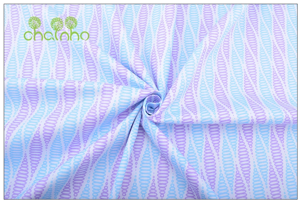 Chainho, фиолетовый цветочный принт саржевая хлопковая ткань, для DIY шитья/ткани ребенка и ребенка/простыня, материал подушки, полуметра