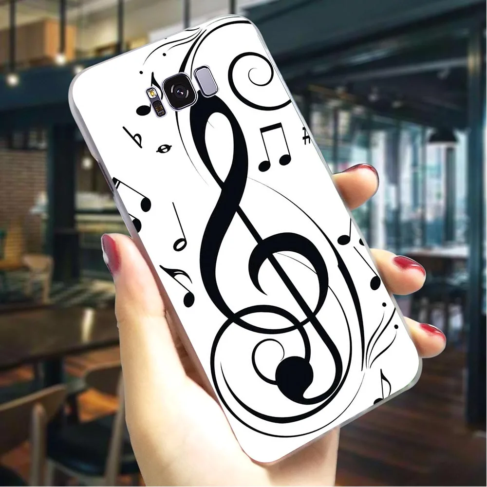 

Plastic Phone Case for Galaxy A40 Musical note Cover for Samsung A8 Cases A9 A3 A6 Plus A5 A7 A10 A20 A30 A50 A70