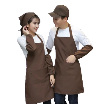 

Cooking aprons waterproof men and women nail dining kitchen baking aprons overalls coffee tea shop customize logo print Delantal